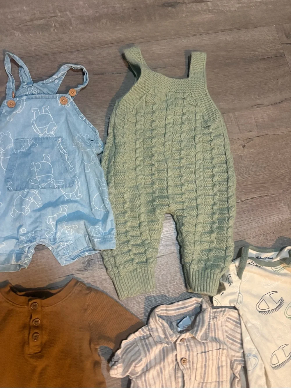 Kids Blue Denim Mickey Overalls - 8 pieces bundle